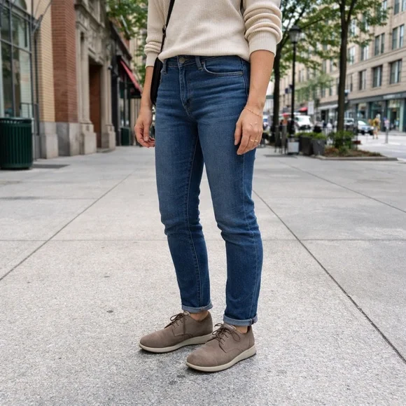 Samuel Hubbard Freedom Stroll Buff Nubuck Taupe Suede Oxford Shoes Size 8 - Picture 2 of 16